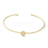 Rack Plating Brass Micro Pave Clear Cubic Zirconia Letter Open Cuff Bangles BJEW-A018-01G-C-2