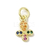 Brass Micro Pave Cubic Zirconia Charms KK-M283-20G-02-1