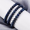 Natural Lapis Lazuli Round Beaded Stretch Bracelets BJEW-F202-04-4