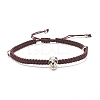 Skull Alloy Braided Bead Bracelet BJEW-JB07844-1