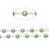 Handmade Brass Enamel Link Chains X-CHC-I035-13G-03-2