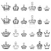 120Pcs 12 Styles Tibetan Style Alloy Crown Charms TIBEP-CJ0002-01-1