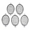 Tibetan Style Oval Alloy Cabochon Connector Settings LS-TIBE-Q038-002B-AS-RS-2
