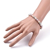 Round Shell Pearl Stretch Beaded Bracelets BJEW-JB05510-01-3