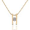 Classic Real 18K Gold Plated Eco-Friendly Tin Alloy Cubic Zirconia Geometric Pendant Necklaces For Women NJEW-BB13848-G-1