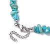 Synthetic Turquoise & Natural Quartz Crystal Chips Beaded Necklaces for Women NJEW-TA00148-5