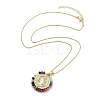 Brass with ABS Beads Pendant Necklaces NJEW-B101-08G-3