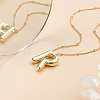 1pc Brass Chain with Alloy Letter Pendants Necklaces NJEW-LP0001-41R-G-3