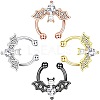 316L Stainless Steel Clear Cubic Zirconia Halloween Bat Clip-on Nose Septum Rings WG4B0C3-01-3