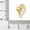 Brass Cubic Zirconia Heart Charms KK-K368-47G-3
