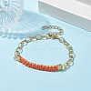Waxed Cotton Cords Braided Link Bracelets BJEW-JB09963-04-2