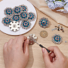 20Pcs Flower Zinc Alloy & Rhinestone & Glass Rivets BUTT-NB0001-84A-3