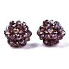 Transparent Electroplate Glass Round Woven Beads GLAA-T024-01C-B02-1
