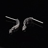 Anti-Tarnish Rhodium Plated 925 Sterling Silver Micro Pave Cubic Zirconia Stud Earring Findings STER-P035-41P-4