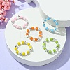 Acrylic & Glass Seed Beaded Stretch Rings for Women RJEW-JR00594-2