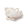 Synthetic Turquoise Connector Charms PALLOY-JF02372-01-4