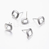 Non-Tarnish 304 Stainless Steel Stud Earring Findings X-STAS-I071-15P-1