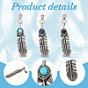 3 Pairs 3 Styles Natural & Synthetic Gemstone with Alloy Cord Ends FIND-GF0008-97-6