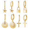 4 Pairs 4 Styles Brass Hoop Earrings EJEW-AR0001-12-1