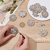 20Pcs Flower Zinc Alloy & Rhinestone & Glass Rivets BUTT-NB0001-84C-3