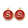 Golden Plated Alloy Enamel Charms X-ENAM-S118-03S-1