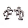 Gunmetal Plated Alloy Letter Pendants PALLOY-J718-01B-F-1