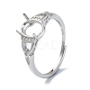 Adjustable 925 Sterling Silver Ring Components STER-K179-26P-1