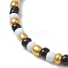 Halloween Skull Synthetic Magnesite & Glass Seed Beaded Stretch Bracelets Women BJEW-JB10525-02-4