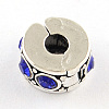 Brass Rhinestone European Clasps KK-N291-01AS-03-1