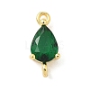 Brass Pave Cubic Zirconia Connector Charms KK-Z120-31G-01-1