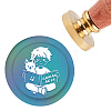 Brass Wax Seal Stamp with Handle AJEW-WH0184-0367-1