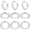 12 Pairs 304 Stainless Steel Huggie Hoop Earrings EJEW-SC0001-96S-1