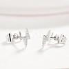 Brass Micro Pave Cubic Zirconia Flash Stud Earrings EJEW-BB35393-P-2