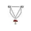 316L Surgical Stainless Steel Crystal Rhinestone Nipple Rings WGE19D8-01-1