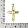 Rack Plating Brass Micro Pave Cubic Zirconia & Imitation Pearl Pendants KK-R163-02G-01-3