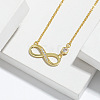 Infinity Brass Micro Pave Clear Cubic Zirconia Pendant Necklaces for Women FS-WGC2BAC-03-1