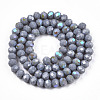 Electroplate Opaque Solid Color Glass Beads Strands EGLA-A034-P4mm-L23-2
