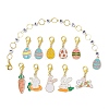 11 Style Easter Theme Acrylic Beaded Knitting Row Counter Chains & Locking Stitch Markers Kits HJEW-JM01432-1