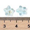 Transparent Spray Painted Frosted Glass Beads GLAA-NH0003-01G-3