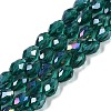 Transparent Electroplate Glass Beads Strands EGLA-N013-T6mm-B24-1