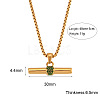 304 Stainless Steel Rhinestone T Bar Pendant Necklaces for Women WGEAECE-01-1