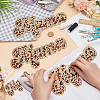 3Pcs Leopard Print Word MAMA Shape Towel Cloth Embroidery Applqiues DIY-FG0005-04B-3