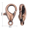 Red Copper Tone Zinc Alloy Lobster Claw Clasps X-E103-NFR-4
