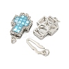 Rack Plating Brass Micro Pave Cubic Zirconia & Shell & Enamel Box Clasps KK-S373-06P-2