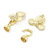 Brass Micro Pave Clear Cubic Zirconia Fold Over Clasps KK-Z080-05G-2