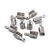 201 Stainless Steel Fold Over Crimp Cord Ends X-STAS-R055-09-2