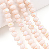 Electroplate Opaque Solid Color Glass Beads Strands X1-EGLA-A034-P6mm-L20-4