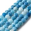 Natural & Dyed Crackle Agate Bead Strands G-T056-6mm-07-2