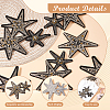 9Pcs 3 Styles Star Polyester Embroidery Appliques PATC-GA0001-51-4