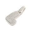 Brass Micro Pave Clear Cubic Zirconia Pendants KK-B099-01P-L-2